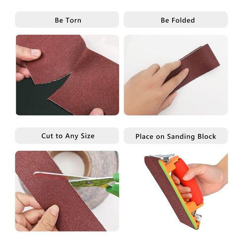 80 Grit Sandpaper Roll, 3 Inch x 49 Feet Continuous Emery Cloth Roll for Metalworking, Woodworker, Automotive, Plumbing