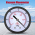 Mini Vacuum Pressure Gauge, 1/4" BSPT Thread, Dual Scale Vacuum Gauge for Water, Oil, Air, 0~-30inHg/0~-1bar Range