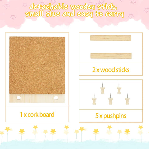 Trycooling Mini Hanging Cork Board, Small Desktop Bulletin Board for Home Office School, Tack Message Memo Picture Board