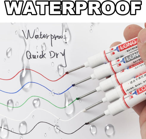 JGFJGF 20mm 5 Set (5, Deep Hole Marker Pens, Long Nib Permanent Pens, Waterproof Permanent Construction Pen for Metal