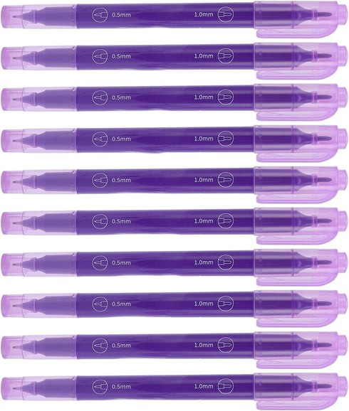 10 Set Dioche Skin Marker Pen Double Headed Ultra Fine Tip Quick Drying Ink Eraseable Brow Mapping Pen with Ruler