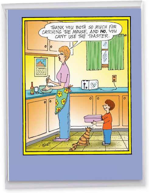 NobleWorks Funny Mother's Day Greeting Card, Jumbo Comic, 8.5 x 11 Inch, Cartoon Humor for Mom