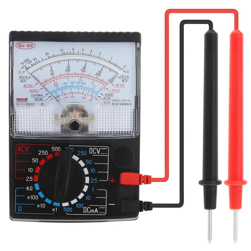 DC/AC Voltage Current Resistance Mechanical Multimeter with Test Leads, Handheld Analog Pointer Tester