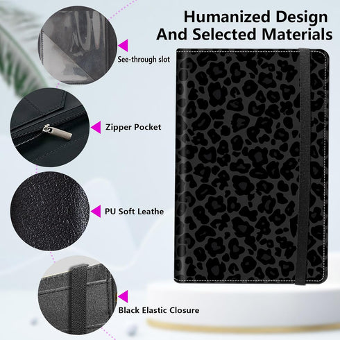 RMJKXQZG Server Book Leather Waiter Book Server Wallet Zipper Waitstaff Organizer Guest Check Presenter Zipper Pocket