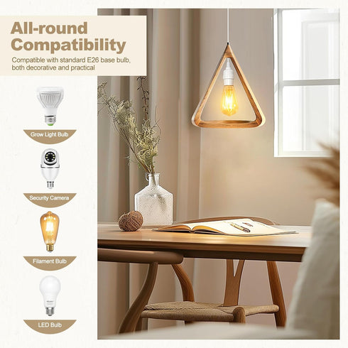 E26 6.6 (2M), 2-Pack DiCUNO Hanging Lantern Extension Cord Cable, Pendant Light Socket On Off Inline Cord Switch