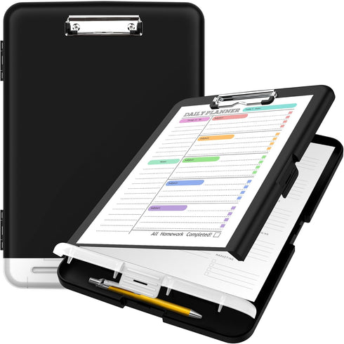 Clipboard with Storage - High Capacity Nursing Clipboards with Pen Holder, Heavy Duty Plastic, Smooth Writing