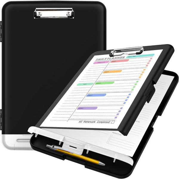Clipboard with Storage - High Capacity Nursing Clipboards with Pen Holder, Heavy Duty Plastic, Smooth Writing