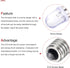 MECCANIXITY E10 Screw Base LED Bulb, DC 3V 0.25W Round Top Mini Spot Light with Storage Box, White, 10 Pack