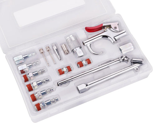 WYNNsky Air Tool and Compressor Accessory Kit: 1/4 Inch NPT 17 Piece Air Hose Fittings with Blow Gun