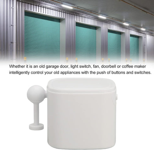 Rongm Smart Pusher Fingerbot Abs Smart Switch Bluetooth Remote Timing Voice Control for Garage Door Light Fan for Tuya (White)