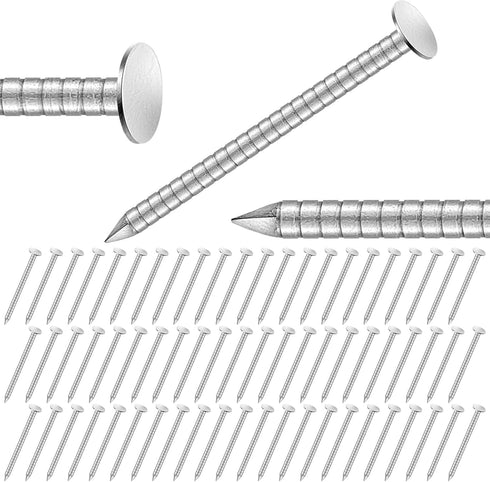 2 Pounds Box of 1-1/4 Inch Siding Nails, 304 Stainless Steel Flat Head Hardware Nails for Wall, Siding, and Decking