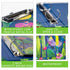 Decorative 3 Ring Binder, 9.7 x 12 inch, Watercolor Cactus Design, Hardcover with Dividers & Pockets