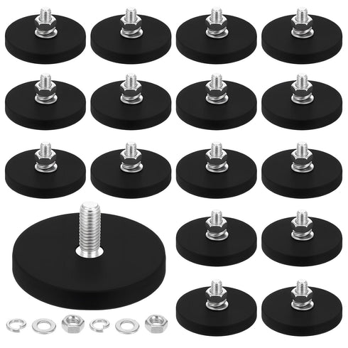 Kegeeei 16 Pack Rubber Coated Magnets, Neodymium Magnet Assembly Base with M5 Threaded