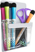 YES4QUALITY Magnetic Pen Holder for Refrigerator, Strong Magnetic Back, Dry Erase Marker Holder, Clear & White Pencil