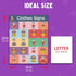 Sign Language Posters for Classroom - 3 Pack ASL Charts for Kids: Family, Clothes, and Animals, 16x20 inches, Dry