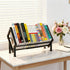 Expandable Desktop Bookshelf Organizer, Metal Office Tabletop Book Storage Rack, Large Tilting Bookcase