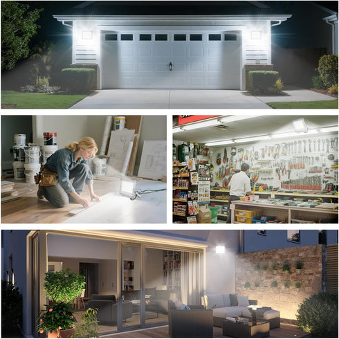 35W 3500lm 5.9FT IP66 6000K 2 Pack Ceena Plug in LED Flood Lights Outdoor, Super Bright LED Work Light with Plug