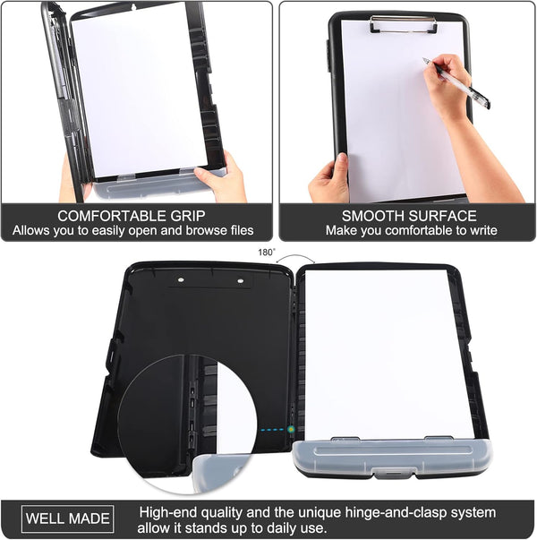 Clipboard with Storage, Large Capacity Nursing Clipboards, Heavy Duty Plastic Case with Pen Holder