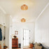 Boho Ceiling Light Fixtures Rattan Chandelier Bedroom Light Small Rattan Flush Mount Ceiling Light Hand-Woven