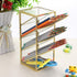 Hipiwe (4 Vintage Gold Metal Desk Organizer - Glass Make up Brushes lipstick Holder Dresser Organizer Pen Pencil