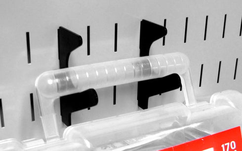 Wall Control Slanted U-Hook Accessory, “U” Shaped Slotted Metal Pegboard Hook - Black
