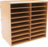 SHIOUCY 18 Mailbox Slots Desktop Paper Mail Sorter Wood Office File Literature Organizer on Desk Floor, Paper Storage