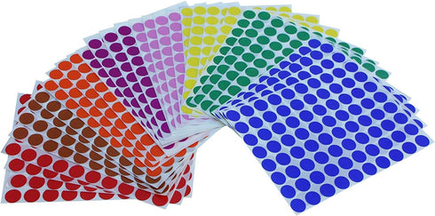 School Crafts Stickers - Colorful 1/2 inch Dots Labels for Fun, Games, and Art - 2560 Pack