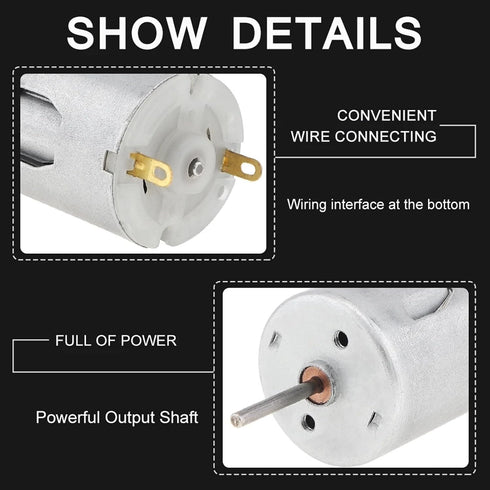 OETIBUFA R280 12-24V 24000RPM DC Motor High Speed Micro Motor for DIY Toys Mini Fans Juicer Water Pump Beauty