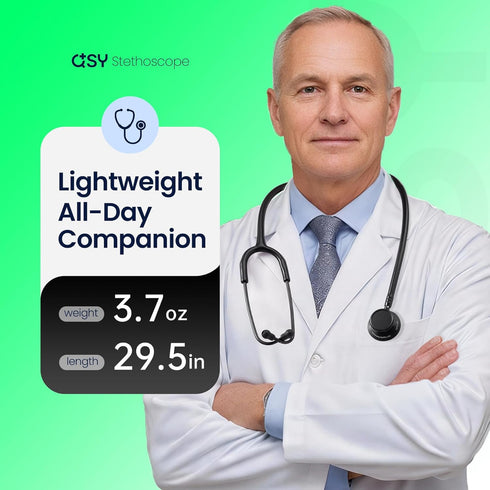 Lightweight Stethoscope, Dual-Frequency Diaphragm, Bell & Diaphragm & Pediatric Diaphragm, Noise-Reducing Silicone Ear