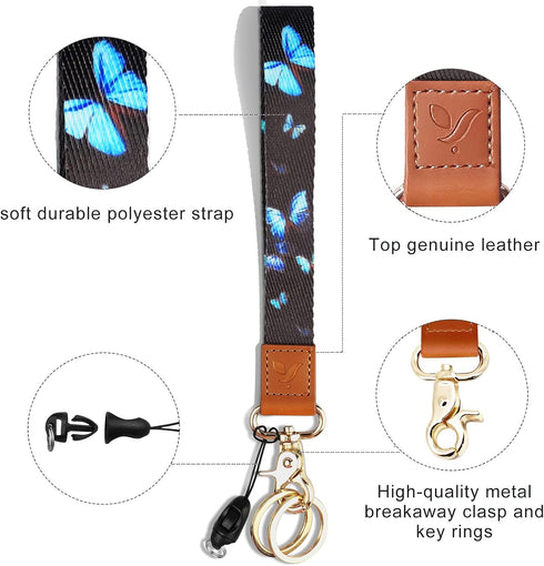 Yiflin Cute Wrist Lanyard for Keys, Keychain, Wallet, ID Holder, Cell Phone, Women’s Wristlet Key Chain Holder
