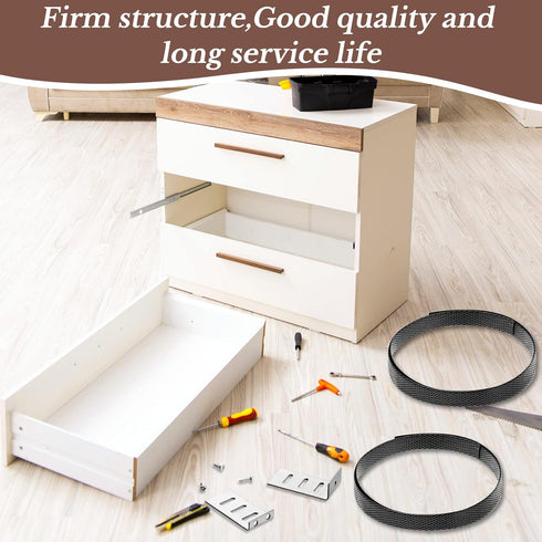 6 Set Drawer Repair Kit with Support Brackets and Screws for Reinforcing Broken Sagging Wood Drawers