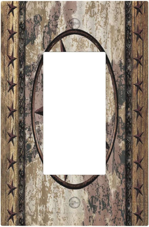 Texas Star Vintage Rustic Western 1 Gang Rocker Light Switch Wall Plate Cover