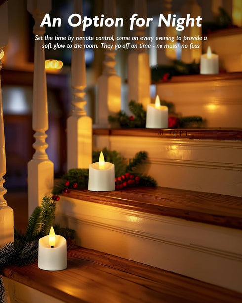 12Pack 400+ 2/4/6/8H Homemory Hour Remote Control Candles, Timer LED Votive Candles, Battery Operated Tea Lights