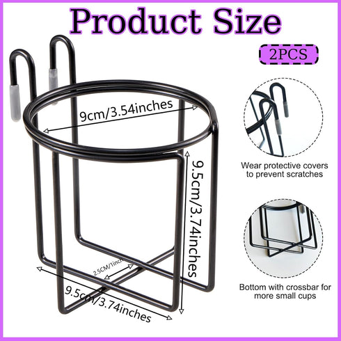Mllpouyii 2 Shopping Cart Cup Holder, Pcs Updated Portable Cup Holder with Bottom Bar Reusable Grocery Carts Drink