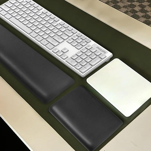 HONKID Low Profile Wrist Rest for Slim Keyboards and Mouse - Made of Cool Gel, Non-Slip Rubber Base, Relieve Wrist