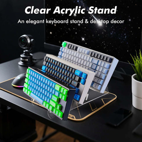 SaisaiTan 3 Acrylic Keyboard Display Stand Holder Mechanical Computer Stand Shelf for Desk Transparent Acrylic Tier