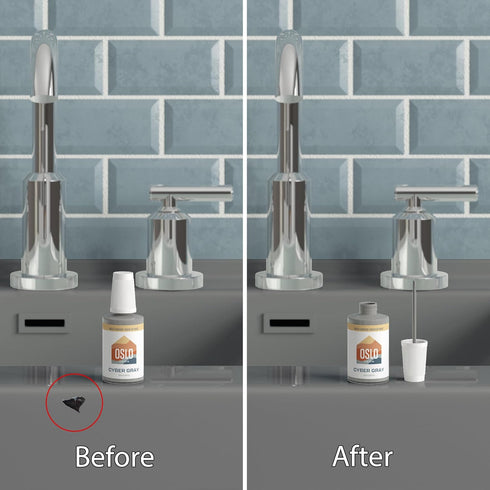 Porcelain + Appliance Touch Up Paint, Cyber Gray, 1oz High-Gloss with Brush in Bottle for Appliances