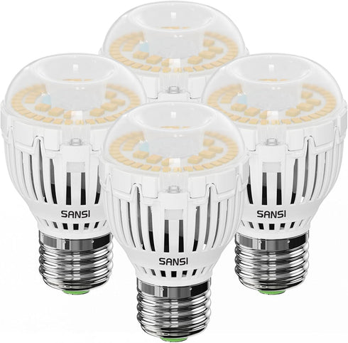 SANSI 4-Pack 100W Equivalent A15 LED Light Bulb, 1600 Lumens 5000K Daylight White, Non-Dimmable 12W LED Bulb