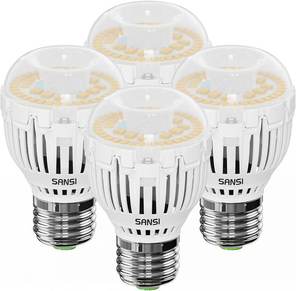 SANSI 4-Pack 100W Equivalent A15 LED Light Bulb, 1600 Lumens 5000K Daylight White, Non-Dimmable 12W LED Bulb