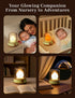 Dimmable Cozy Cute Smiley Night Light with White Noise, Vintage Flickering Flame Lamp, USB Rechargeable Sleep Timer