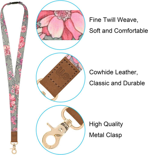 Wisdompro Lanyards for Keys, Cute Wrist & Neck Lanyard for Women, Breakaway Lanyard for ID Badges, Car Keys