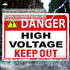 Danger High Voltage Sign, Keep Out Sign 10x14 Aluminum Durable/Weatherproof for Outdoor Use (4 Pack)