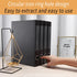 HUA JIE A4 Storage File Boxes, Foldable Plastic Archives Cases, Large Capacity, Thickened to 5.8cm, Black (Pack of 4)