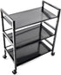 be current 3-Tier Utility Cart with Wheels Kitchen Island Trolley Serving Storage Shelf,Metal Rolling