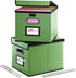 Huolewa Portable Leather File Organizer Boxes, Collapsible Document Storage with Lids for Letter/Legal Files