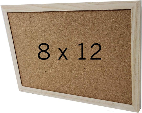 Mini Cork Bulletin Board, Wood Framed 12 x 8 Inch for Home, Office or Dorm