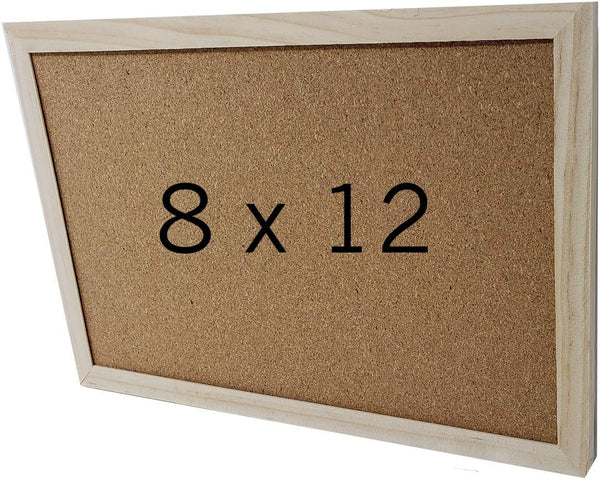 Mini Cork Bulletin Board, Wood Framed 12 x 8 Inch for Home, Office or Dorm