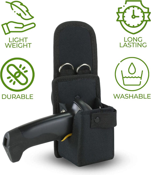 e-Holster 1D 2D DS2208/8108/8100/4600/2200 Wireless Scanner Holster (Small) | Ballistic Nylon Pouch for and Barcode