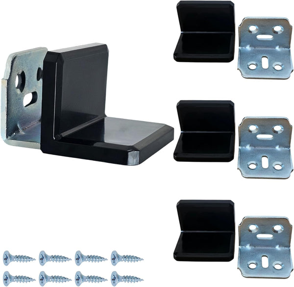 MR.BRACKET MR BRACKET Plastic Covered Small L Bracket Set Stainless Steel, Black Shelf