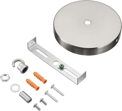 Aspen Creative 21510-41, Contemporary Chandelier & Light Fixture Canopy Kit w/Collar Hook, Brushed Nickel,